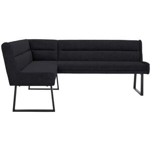 Novel Eckbank, Schwarz, Metall, Textil, 4-Sitzer, Eckteil, L-Form, 237x159 cm, Stoffauswahl, Typenauswahl, mit Rückenlehne, in verschiedenen Größen erhältlich, Esszimmer, Bänke, Eckbänke