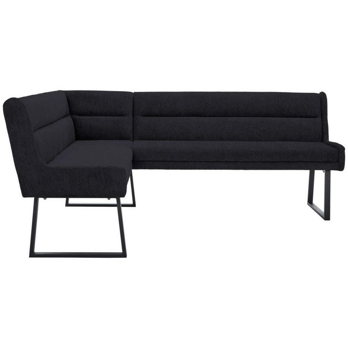 Bild 1 von Novel Eckbank, Schwarz, Metall, Textil, 4-Sitzer, Eckteil, L-Form, 237x159 cm, Stoffauswahl, Typenauswahl, mit Rückenlehne, in verschiedenen Größen erhältlich, Esszimmer, Bänke, Eckbänke