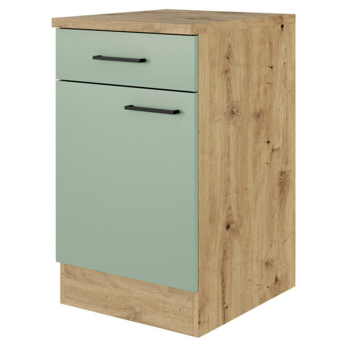 Bild 1 von FlexWell Küchenunterschrank, Grün, Eiche Artisan, Metall, 1 Fächer, 1 Schubladen, einzeln stellbar, 50x85x57 cm, Made in Germany, individuell planbar, Küchen, Küchenmöbel, Küchenschränke, Kü