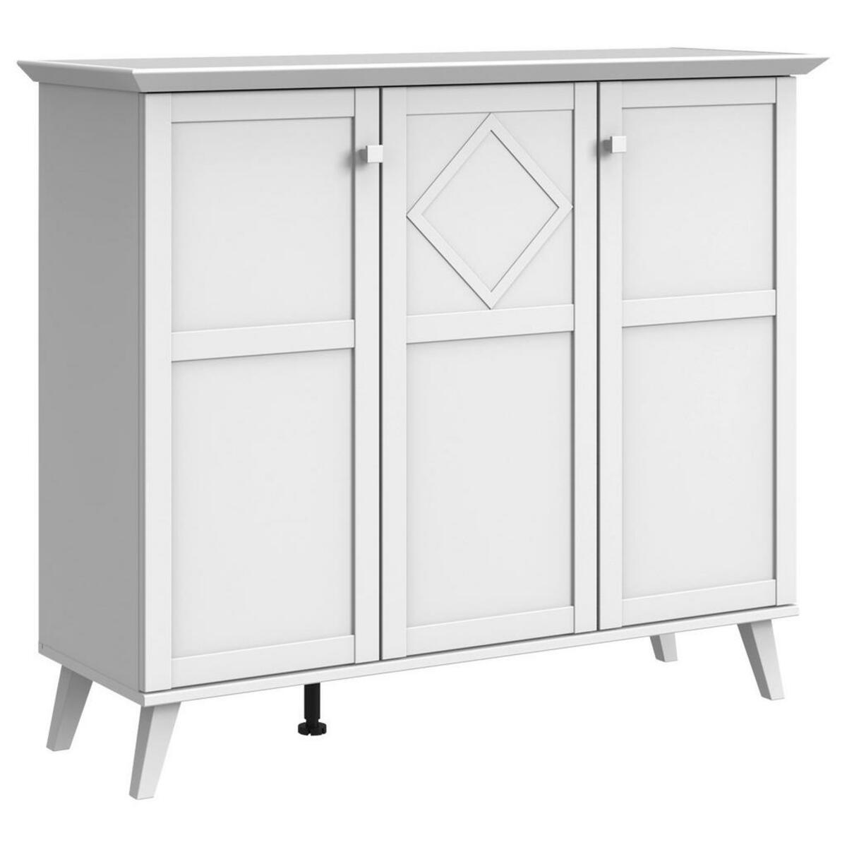 Bild 1 von Livetastic Highboard, Weiß, Holzwerkstoff, Buche, 4 Fächer, 133x113x45 cm, DIN EN ISO 9001, Wohnzimmer, Kommoden & Sideboards, Highboards