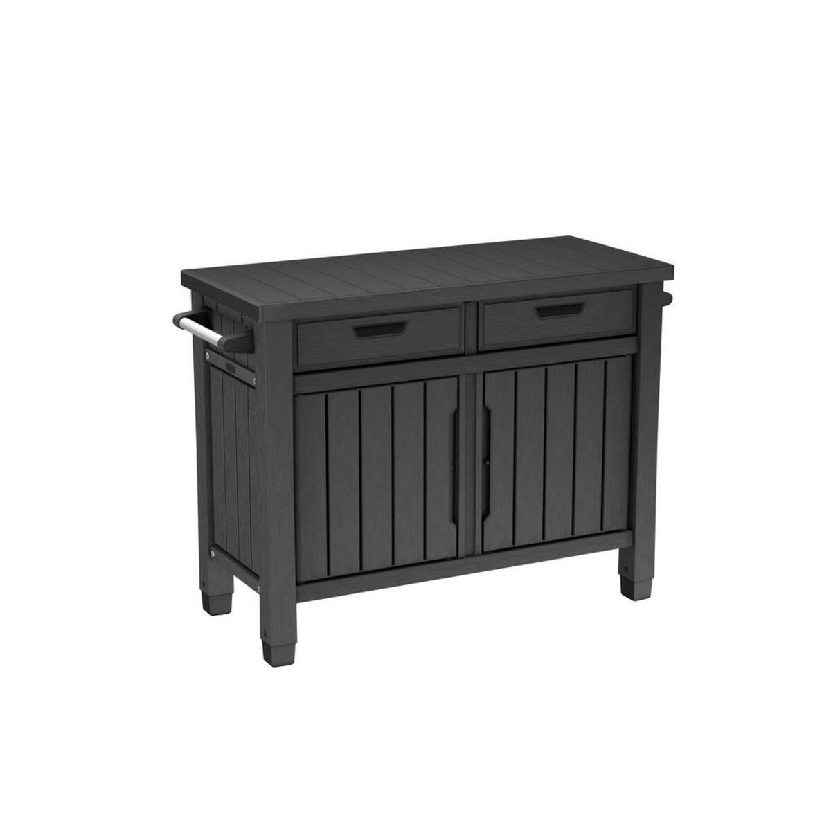 Bild 1 von Ambia Garden Garten-Servierwagen, Graphit, Kunststoff, 2 Schubladen, rechteckig, eckig, 134x90x52 cm, wetterfest, UV-beständig, einfacher Aufbau, Gartenzubehör, Gartenkommoden & -regale