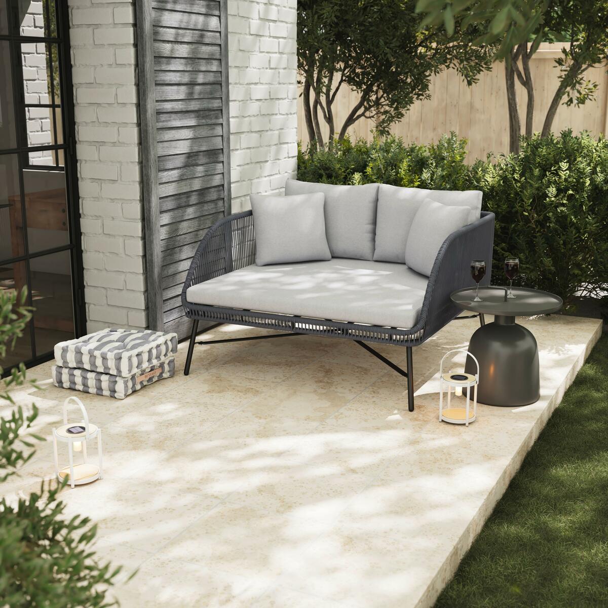 Bild 1 von Sonneninsel Nilay hellgrau/ dunkelgrau, Outdoorgewebe, Schwarz, Hellgrau, Dunkelgrau