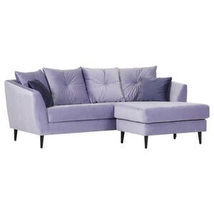 Carryhome Ecksofa, Lila, Flieder, Textil, Buche, massiv, 3-Sitzer, Füllung: Polyester, seitenverkehrt montierbar, L-Form, 210x156 cm, Fußauswahl, Stoffauswahl, Rücken echt, Wohnzimmer, Sofas & Cou