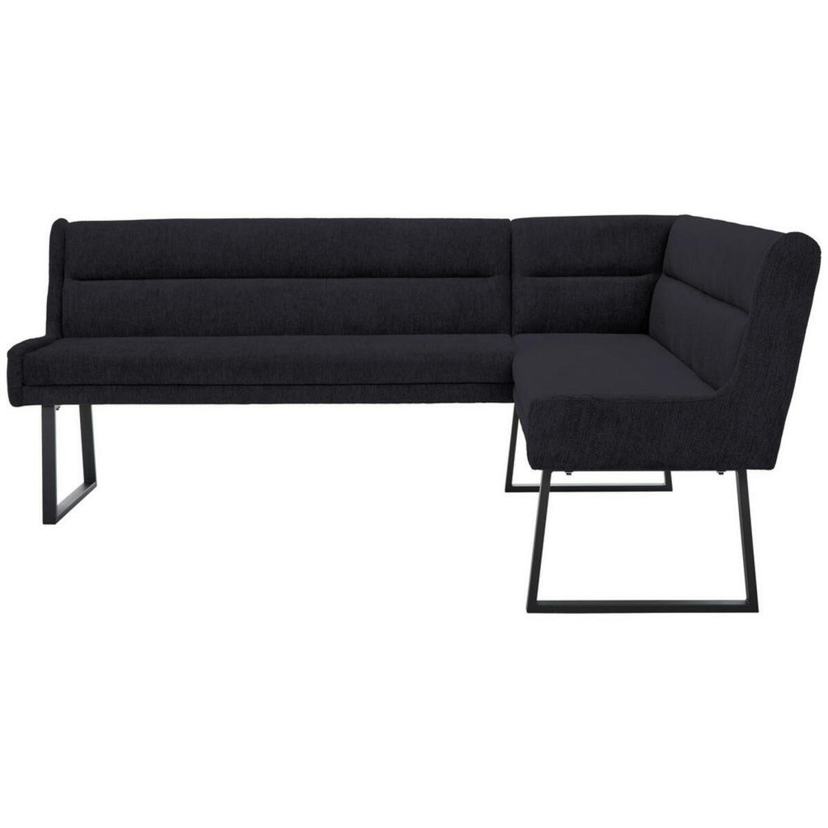 Bild 1 von Novel Eckbank, Schwarz, Metall, Textil, 4-Sitzer, Eckteil, L-Form, 237x159 cm, Stoffauswahl, Typenauswahl, mit Rückenlehne, in verschiedenen Größen erhältlich, Esszimmer, Bänke, Eckbänke
