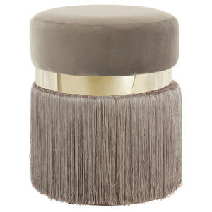 Mid.you Hocker, Taupe, Gold, Metall, Kunststoff, Textil, rund, 38x45x38 cm, Wohnzimmer, Hocker, Sitzhocker