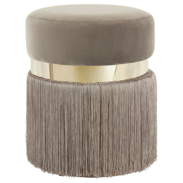 Bild 1 von Mid.you Hocker, Taupe, Gold, Metall, Kunststoff, Textil, rund, 38x45x38 cm, Wohnzimmer, Hocker, Sitzhocker