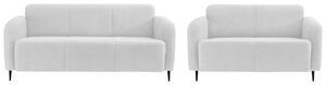 Sitzgarnitur Marone Weiß Teddystoff, Weiß