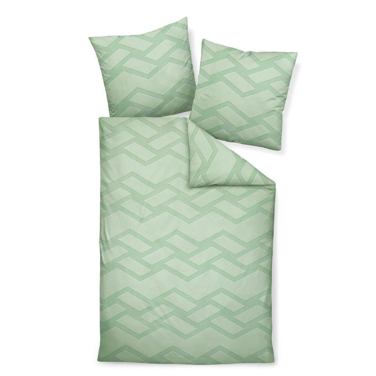 Bild 1 von Janine Bettwäsche, Grün, Textil, Graphik, 155 cm, Textiles Vertrauen - Oeko-Tex®, bügelfrei, pflegeleicht, atmungsaktiv, hautfreundlich, saugfähig, schadstoffgeprüft, Schlaftextilien, Bettwäsc