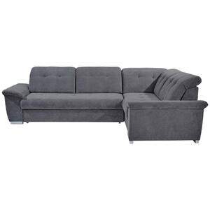 Livetastic Ecksofa, Dunkelgrau, Textil, 4-Sitzer, Ottomane rechts, L-Form, 285x206 cm, seitenverkehrt erhältlich, Wohnzimmer, Sofas & Couches, Wohnlandschaften