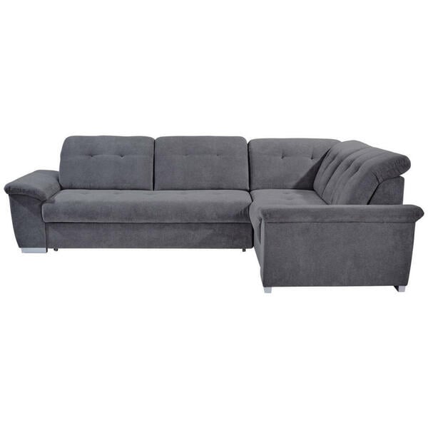 Bild 1 von Livetastic Ecksofa, Dunkelgrau, Textil, 4-Sitzer, Ottomane rechts, L-Form, 285x206 cm, seitenverkehrt erhältlich, Wohnzimmer, Sofas & Couches, Wohnlandschaften