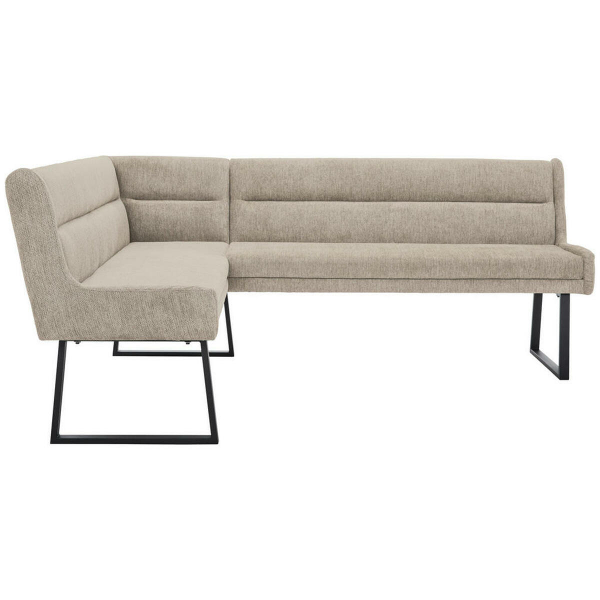 Bild 1 von Novel Eckbank, Schwarz, Beige, Metall, Textil, 4-Sitzer, Eckteil, L-Form, 237x159 cm, Stoffauswahl, Typenauswahl, mit Rückenlehne, in verschiedenen Größen erhältlich, Esszimmer, Bänke, Eckbänke
