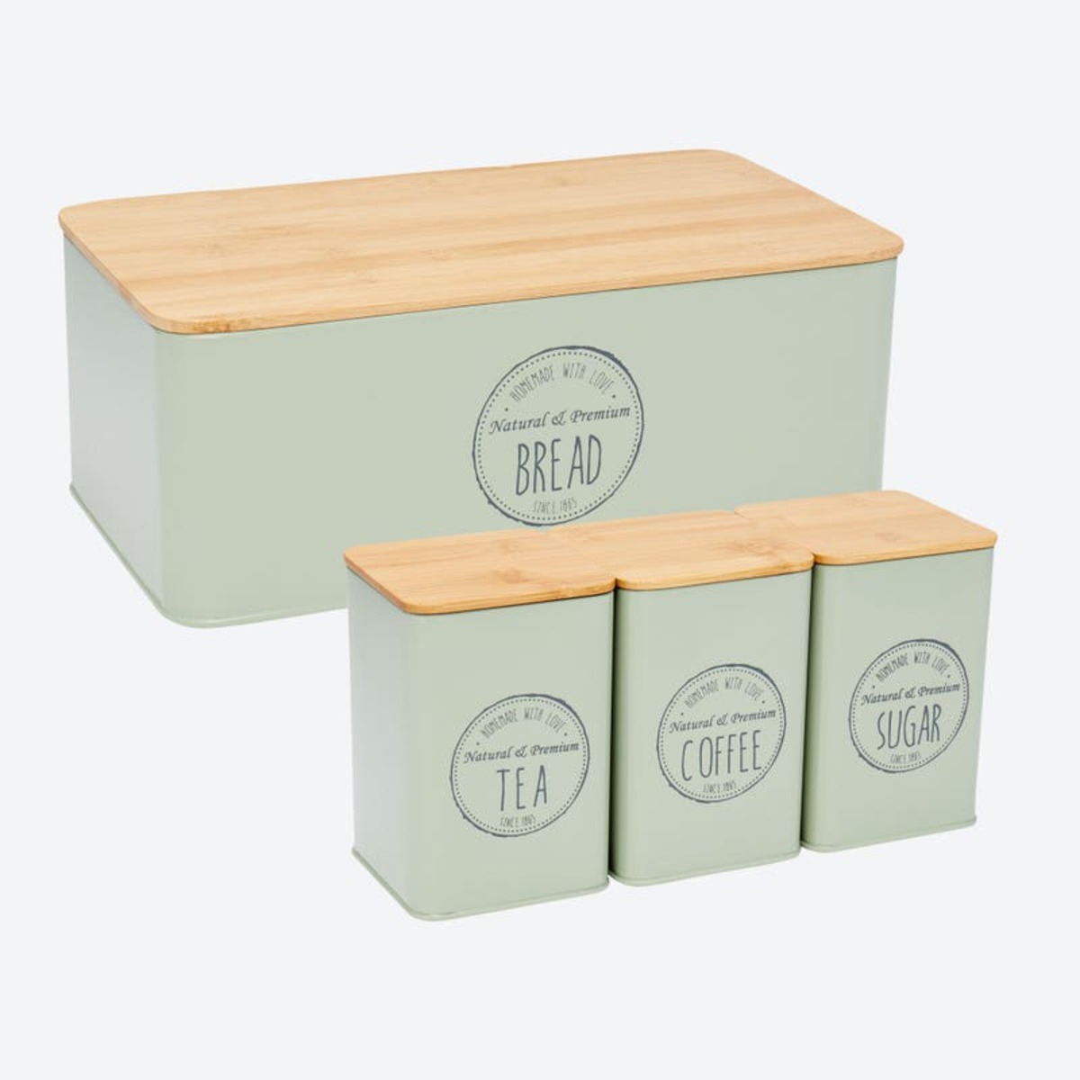Bild 1 von Vorratsdosen mit Bambus-Deckel, 4er-Set