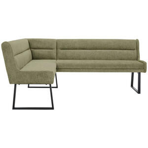 Novel Eckbank, Grün, Schwarz, Metall, Textil, 4-Sitzer, Eckteil, L-Form, 237x159 cm, Stoffauswahl, Typenauswahl, mit Rückenlehne, in verschiedenen Größen erhältlich, Esszimmer, Bänke, Eckbänke