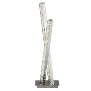 Led-Tischleuchte Clover, Chrom, Metall, Glas, 16x56 cm, Lampen & Leuchten, Leuchtenserien