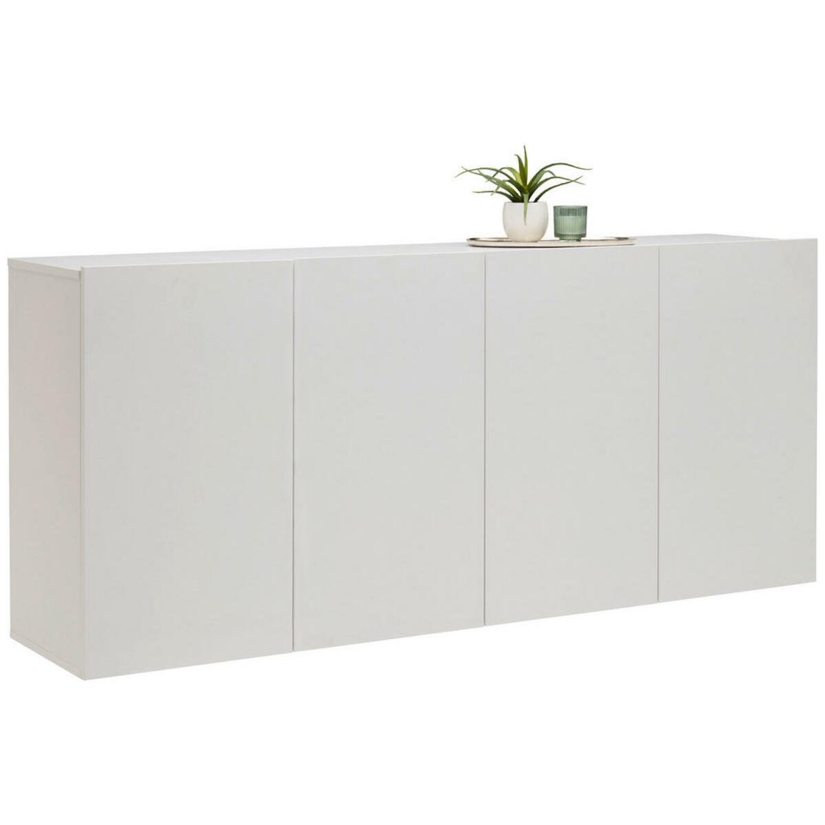 Bild 1 von Hom`in Sideboard, Weiß, Holzwerkstoff, 6 Fächer, 180x80x42 cm, hängend, Schlafzimmer, Schlafzimmer Kommoden