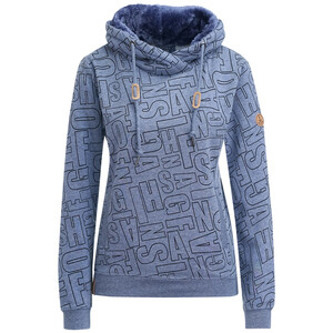 Damen Sweatshirt mit Schalkragen HELLBLAU