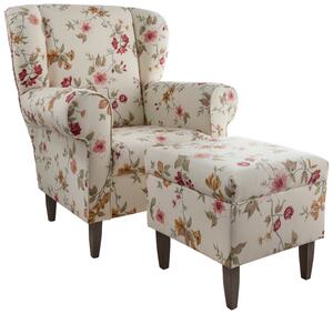 Sesselset Asino Beige/Rot Webstoff, Rot, Wengefarben, Beige