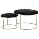 Bild 1 von Mid.you Hockerset, Schwarz, Silber, Textil, 2-teilig, 40x60x32 cm, Wohnzimmer, Hocker, Sitzhocker