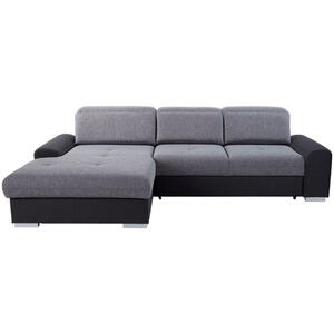 Livetastic Ecksofa, Graphit, Grau, Textil, Buche, massiv, 4-Sitzer, Ottomane links, L-Form, 286x203 cm, seitenverkehrt erhältlich, Wohnzimmer, Sofas & Couches, Wohnlandschaften