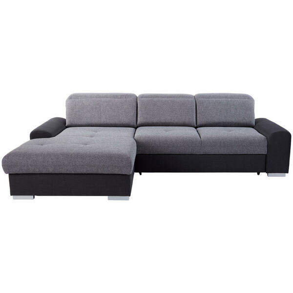 Bild 1 von Livetastic Ecksofa, Graphit, Grau, Textil, Buche, massiv, 4-Sitzer, Ottomane links, L-Form, 286x203 cm, seitenverkehrt erhältlich, Wohnzimmer, Sofas & Couches, Wohnlandschaften