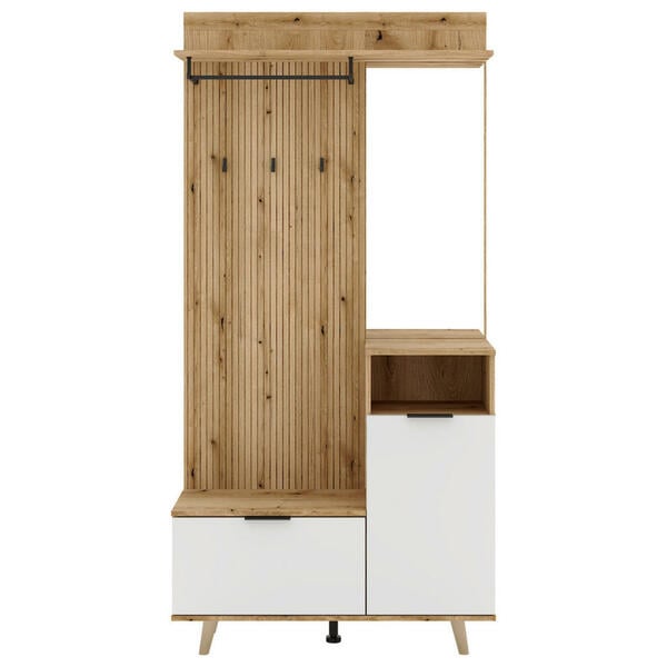 Bild 1 von Mid.you Garderobe, Weiß, Eiche, 100x204x40 cm, Garderobe, Garderoben-Sets