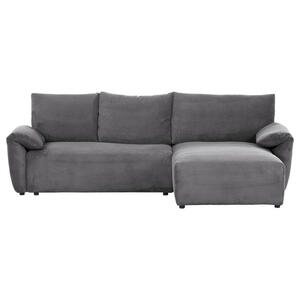 Carryhome Ecksofa, Dunkelgrau, Textil, 3,5-Sitzer, Füllung: Polyester, seitenverkehrt montierbar, L-Form, 266x180 cm, Stoffauswahl, Liegefunktion, Schlafen auf Sitzhöhe, Rücken echt, Wohnzimmer, S