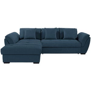 Livetastic Ecksofa, Dunkelblau, Textil, 3-Sitzer, Ottomane links, L-Form, 278x187 cm, seitenverkehrt erhältlich, Wohnzimmer, Sofas & Couches, Wohnlandschaften