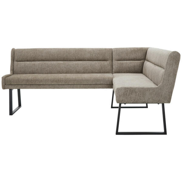 Bild 1 von Novel Eckbank, Schwarz, Taupe, Metall, Textil, 4-Sitzer, Eckteil, L-Form, 237x159 cm, Stoffauswahl, Typenauswahl, mit Rückenlehne, in verschiedenen Größen erhältlich, Esszimmer, Bänke, Eckbänke