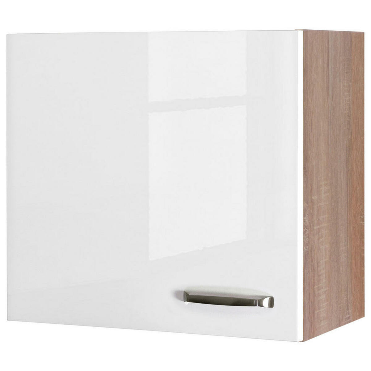 Bild 1 von FlexWell Küchenoberschrank, Sonoma Eiche, Weiß Hochglanz, Metall, 1 Fächer, einzeln stellbar, 60x54.8x32 cm, Made in Germany, individuell planbar, Zusatzausstattung erhältlich, hängend, Küchen,