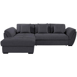 Livetastic Ecksofa, Anthrazit, Textil, 3-Sitzer, Ottomane links, L-Form, 278x187 cm, seitenverkehrt erhältlich, Wohnzimmer, Sofas & Couches, Wohnlandschaften