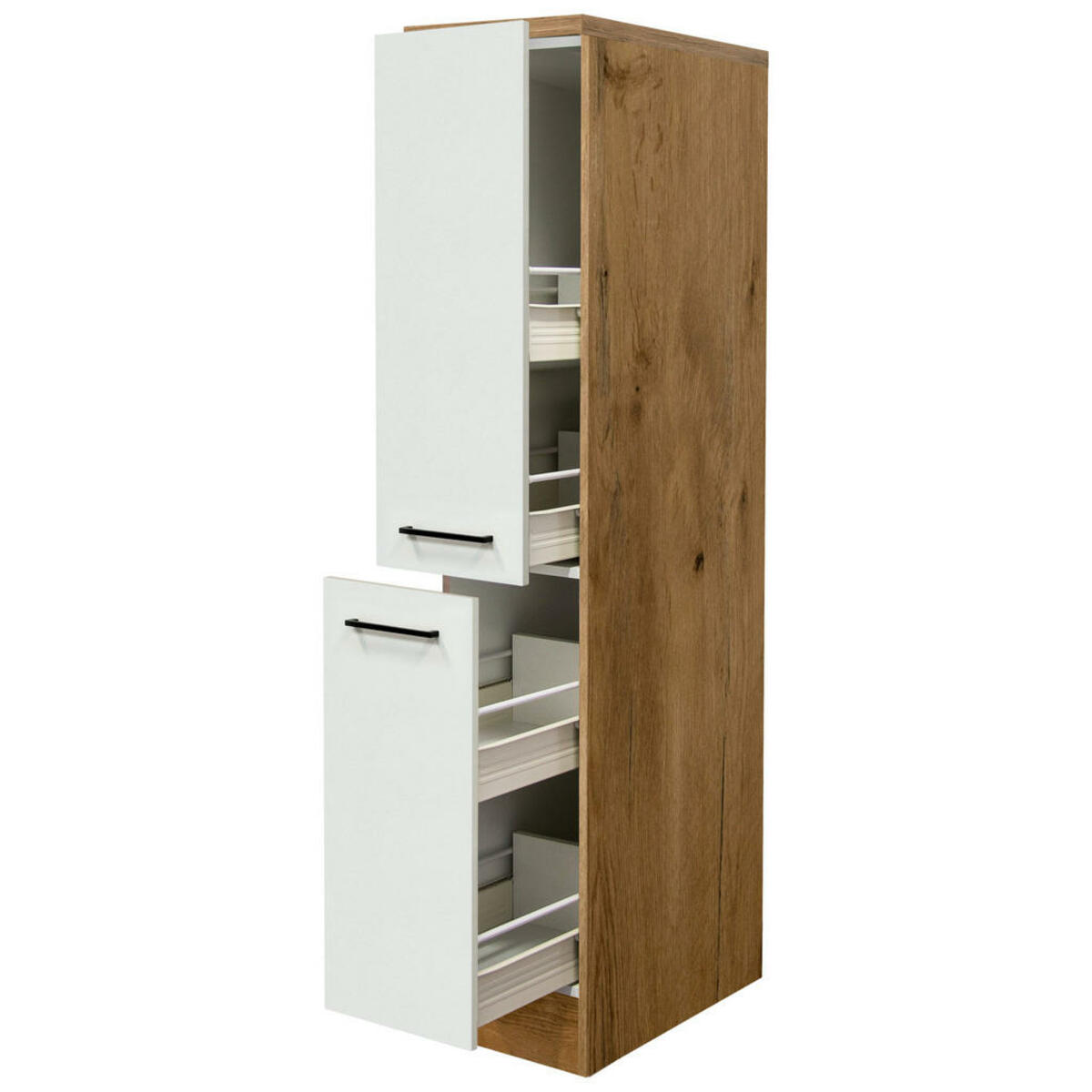 Bild 1 von FlexWell Apothekerschrank, Eiche, Magnolie, Metall, einzeln stellbar, 30x160.6x60 cm, Made in Germany, individuell planbar, Küchen, Küchenmöbel, Küchenschränke, Apothekerschränke