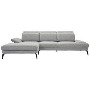 Stylife Ecksofa, Grau, Textil, 4-Sitzer, Ottomane links, L-Form, 289x180 cm, Stoffauswahl, seitenverkehrt erhältlich, Hocker Rücken echt, Wohnzimmer, Sofas & Couches, Wohnlandschaften, Ecksofas