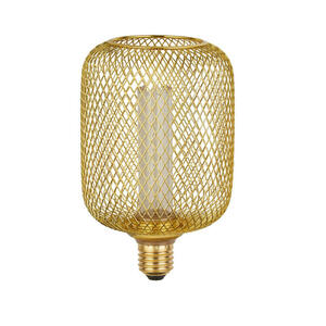 Led-Leuchtmittel Wire Mesh, Gold, Metall, Glas, E27, 17 cm, Leuchtmittel