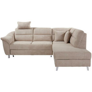 Livetastic Ecksofa, Beige, Textil, 3-Sitzer, Ottomane rechts, L-Form, 248x197 cm, Wohnzimmer, Sofas & Couches, Wohnlandschaften