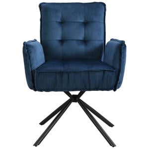 Mid.you Armlehnstuhl, Blau, Metall, Textil, Rundrohr, 63.5x88x66 cm, Esszimmer, Stühle, Esszimmerstühle, Armlehnenstühle
