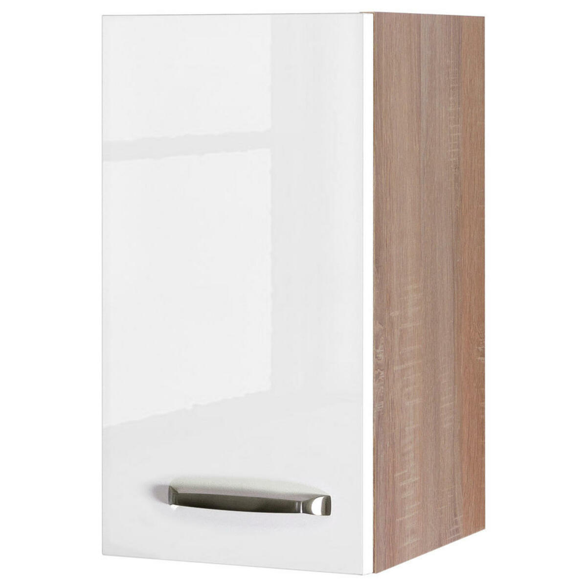 Bild 1 von FlexWell Küchenoberschrank, Sonoma Eiche, Weiß Hochglanz, Metall, 1 Fächer, einzeln stellbar, 30x54.8x32 cm, Made in Germany, individuell planbar, Zusatzausstattung erhältlich, hängend, Küchen,