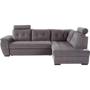 Livetastic Ecksofa, Dunkelgrau, Textil, 5-Sitzer, Ottomane rechts, L-Form, 251x183 cm, Made in EU, Stoffauswahl, Wohnzimmer, Sofas & Couches, Wohnlandschaften