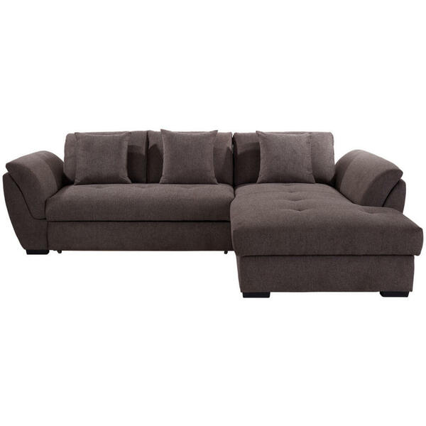 Livetastic Ecksofa, Braun, Kunststoff, 3-Sitzer, Ottomane Rechts, L ...