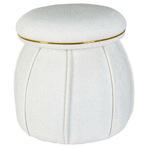 Mid.you Hocker, Weiß, Gold, Textil, Wohnzimmer, Hocker, Sitzhocker