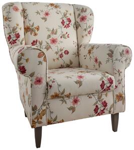 Relaxsessel Asino Beige/Rot Webstoff, Rot, Wengefarben, Beige