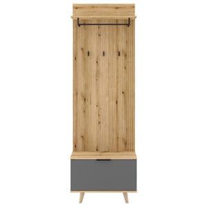 Mid.you Garderobe, Graphit, Eiche, 65x204x40 cm, Garderobe, Garderoben-Sets