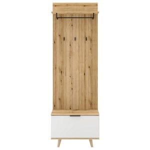 Mid.you Garderobe, Weiß, Eiche, 65x204x40 cm, Garderobe, Garderoben-Sets