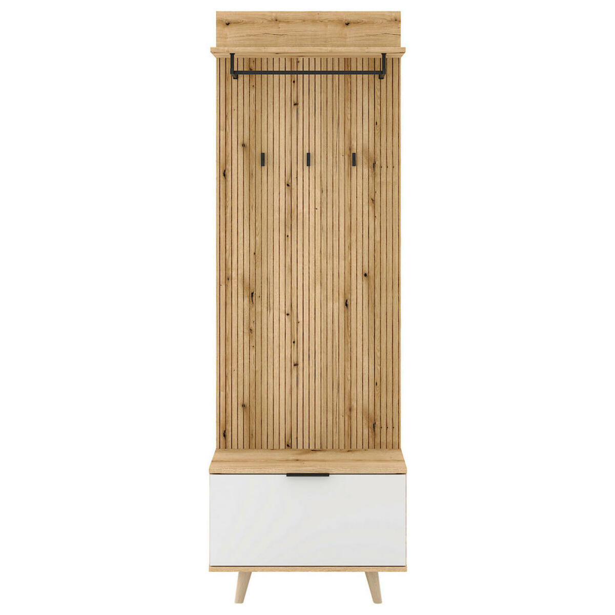Bild 1 von Mid.you Garderobe, Weiß, Eiche, 65x204x40 cm, Garderobe, Garderoben-Sets