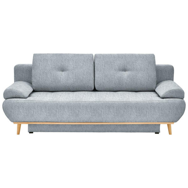 Bild 1 von Novel Schlafsofa, Grau, Textil, Eiche, 3-Sitzer, Füllung: Polyetherschaumkern, 200x71x95 cm, Stoffauswahl, Kinder- & Jugendzimmer, Jugendmöbel, Jugendsofas