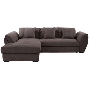 Livetastic Ecksofa, Braun, 3-Sitzer, Ottomane links, L-Form, 278x187 cm, seitenverkehrt erhältlich, Wohnzimmer, Sofas & Couches, Wohnlandschaften