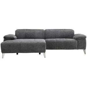 Livetastic Ecksofa, Dunkelgrau, Textil, 2-Sitzer, Ottomane links, L-Form, 262x175 cm, motorische Relaxfunktion, USB-Anschluss, Wohnzimmer, Sofas & Couches, Wohnlandschaften, Ecksofas