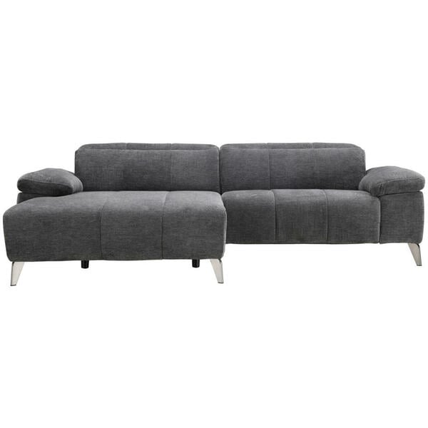 Bild 1 von Livetastic Ecksofa, Dunkelgrau, Textil, 2-Sitzer, Ottomane links, L-Form, 262x175 cm, motorische Relaxfunktion, USB-Anschluss, Wohnzimmer, Sofas & Couches, Wohnlandschaften, Ecksofas