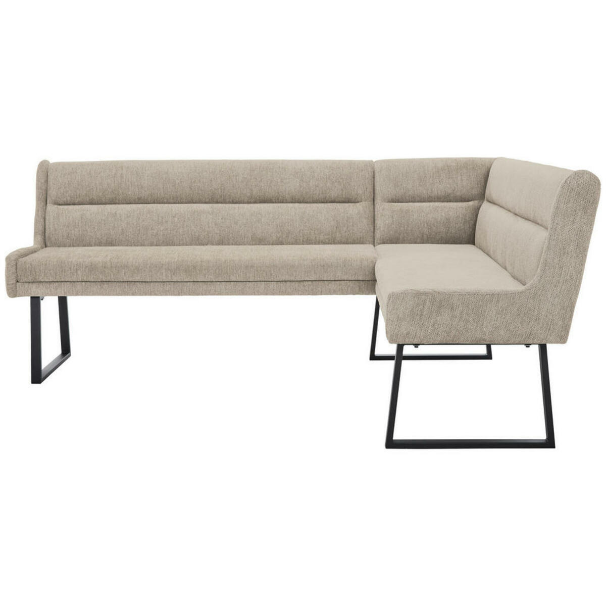Bild 1 von Novel Eckbank, Schwarz, Beige, Metall, Textil, 4-Sitzer, Eckteil, L-Form, 237x159 cm, Stoffauswahl, Typenauswahl, mit Rückenlehne, in verschiedenen Größen erhältlich, Esszimmer, Bänke, Eckbänke