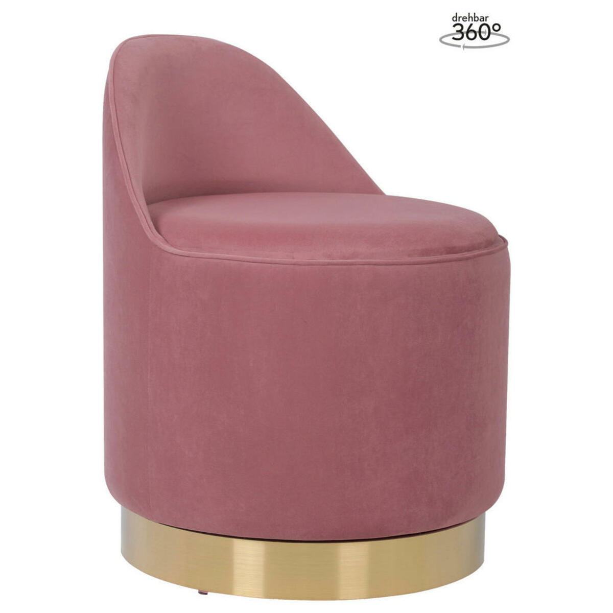 Bild 1 von Mid.you Drehhocker, Altrosa, Textil, 68 cm, Esszimmer, Stühle, Hocker