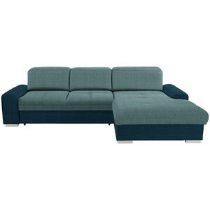 Livetastic Ecksofa, Blau, Türkis, Textil, Buche, massiv, 4-Sitzer, Ottomane rechts, L-Form, 286x203 cm, seitenverkehrt erhältlich, Wohnzimmer, Sofas & Couches, Wohnlandschaften